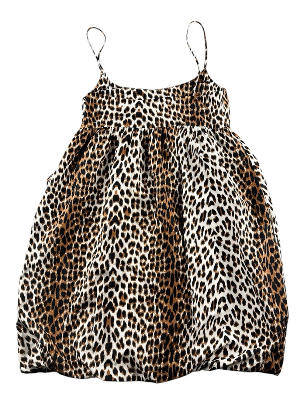 Christopher Fischer 100% Silk Leopard Bubble Hem Mini Dress 6 Y2K Indie Sleaze - Picture 6 of 12